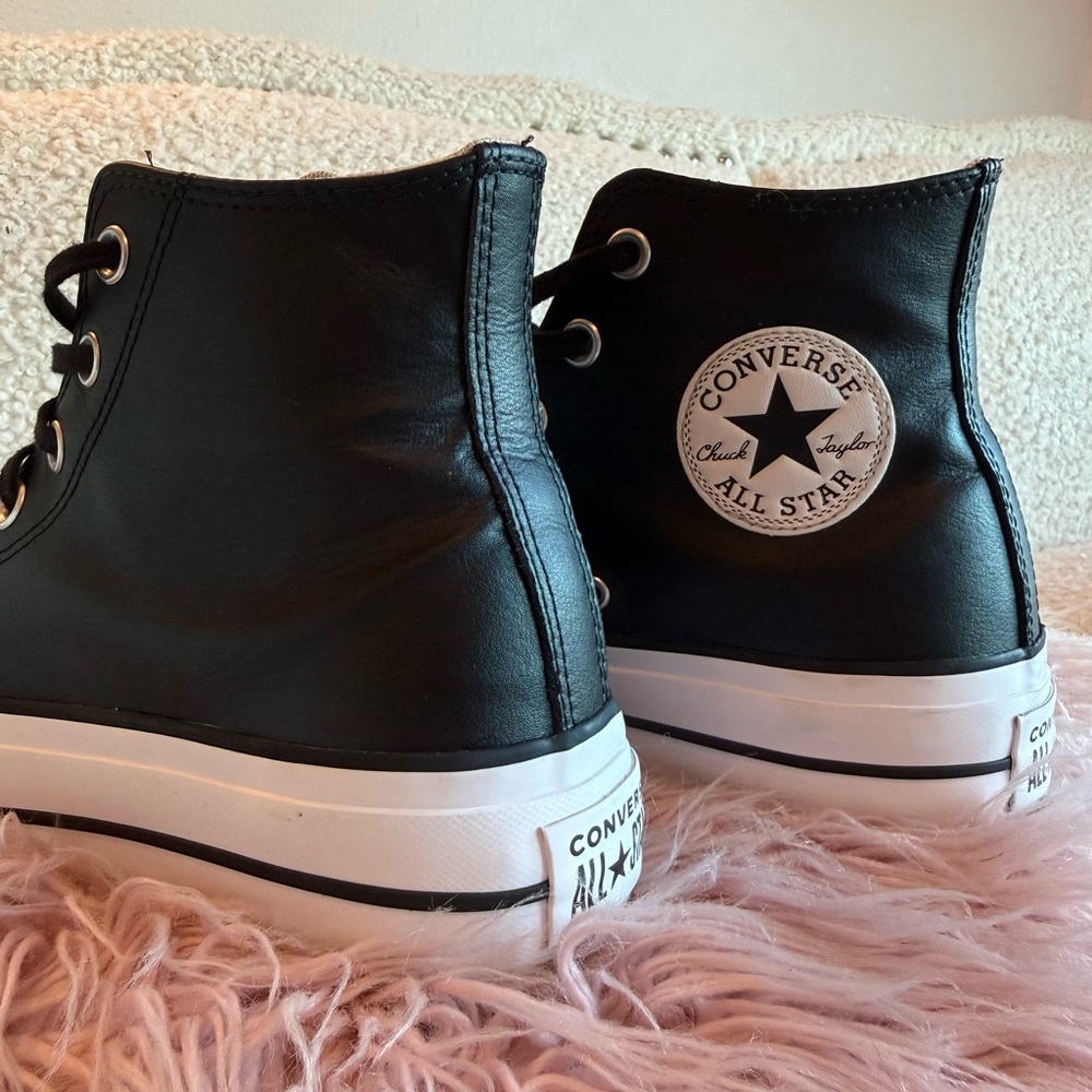Converse Black Canvas High-Tops with White Soles - Picture 5 of 6